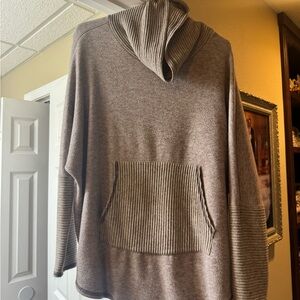 Cozy Brown Hooded Poncho